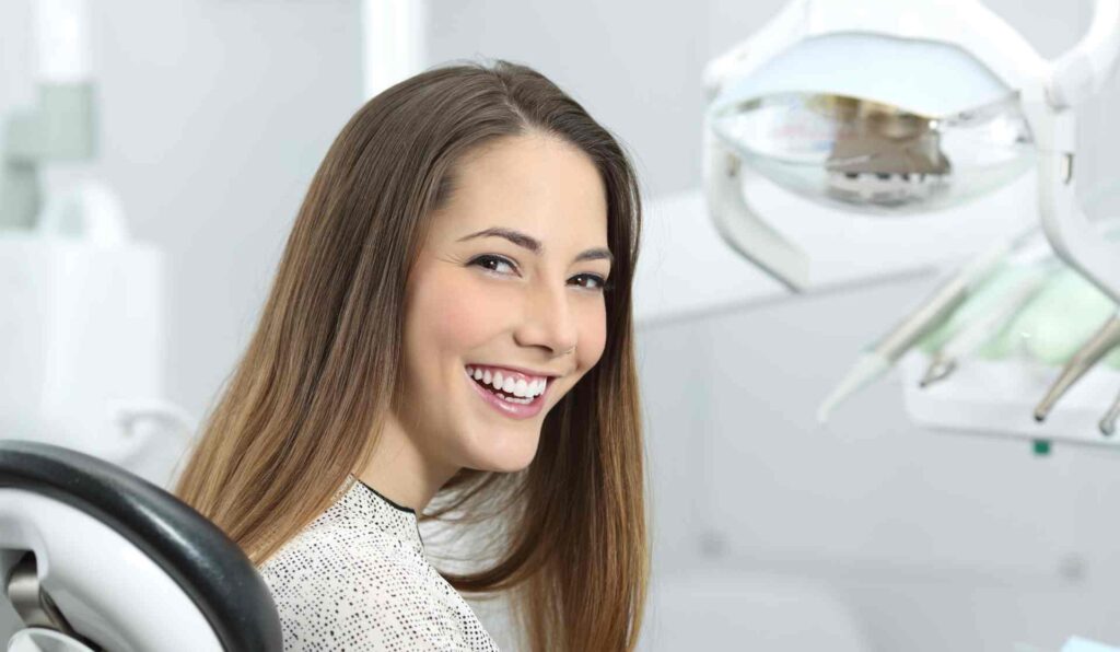Woman in Endodontist Chair Smiling