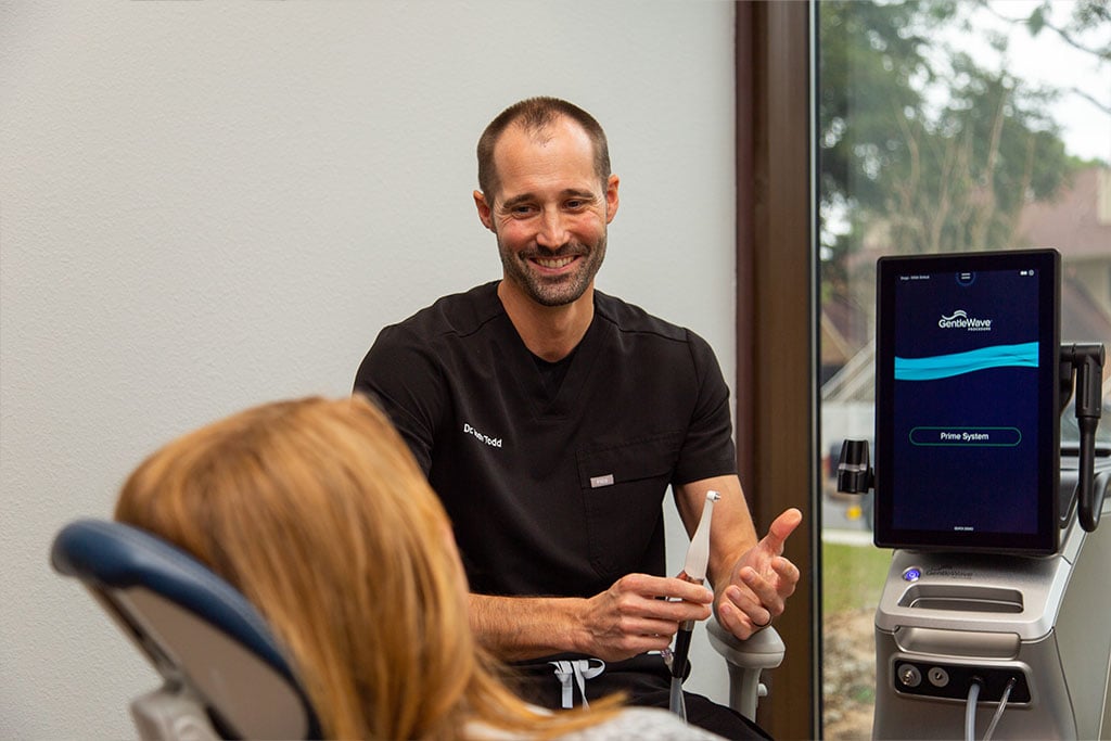 Dr. Todd speaking with a patient